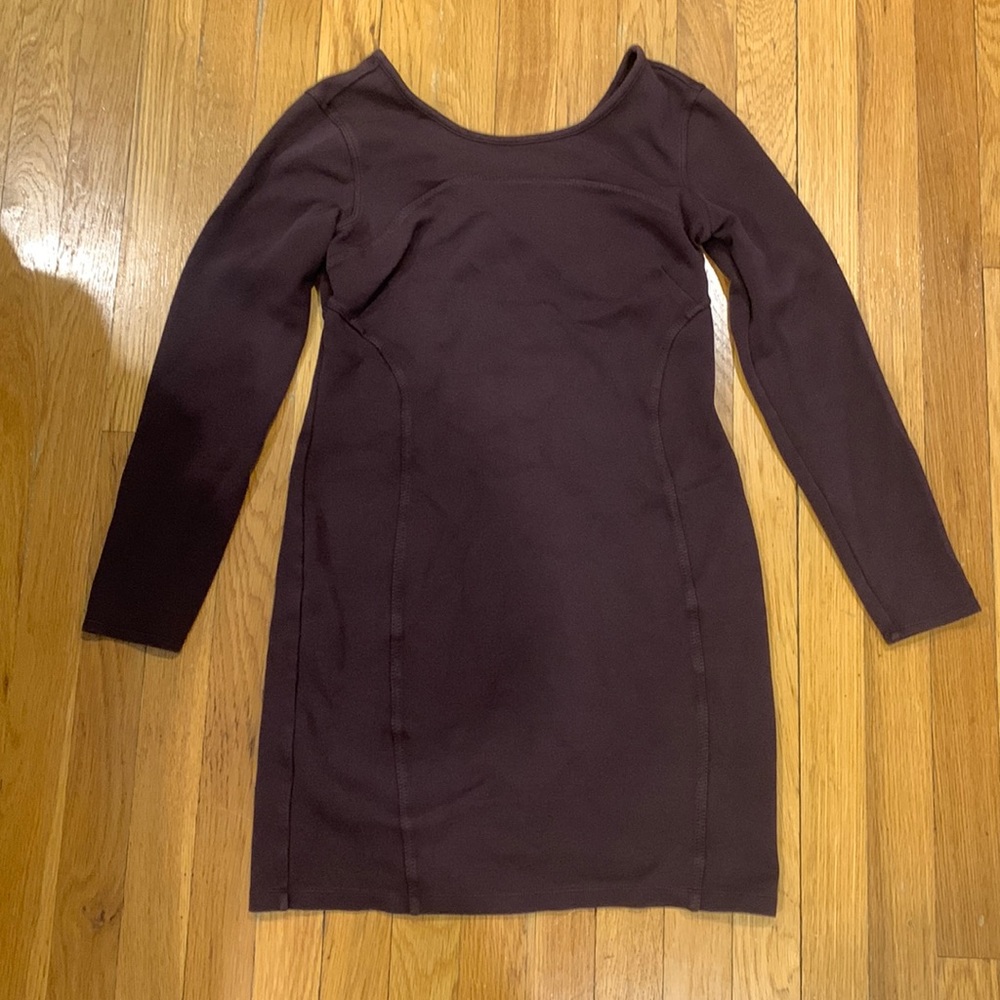 Athleta Women's Purple Illusion Long Sleeve Fitted/Bodycon Ponte Dress, Size S